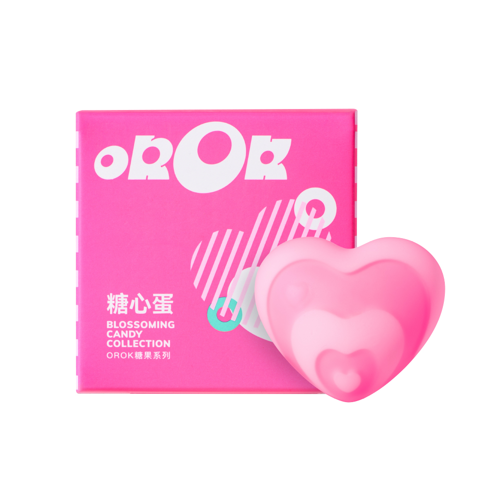 OROK｜超有料按摩器 糖心蛋 粉白雙色條紋 心型跳蛋