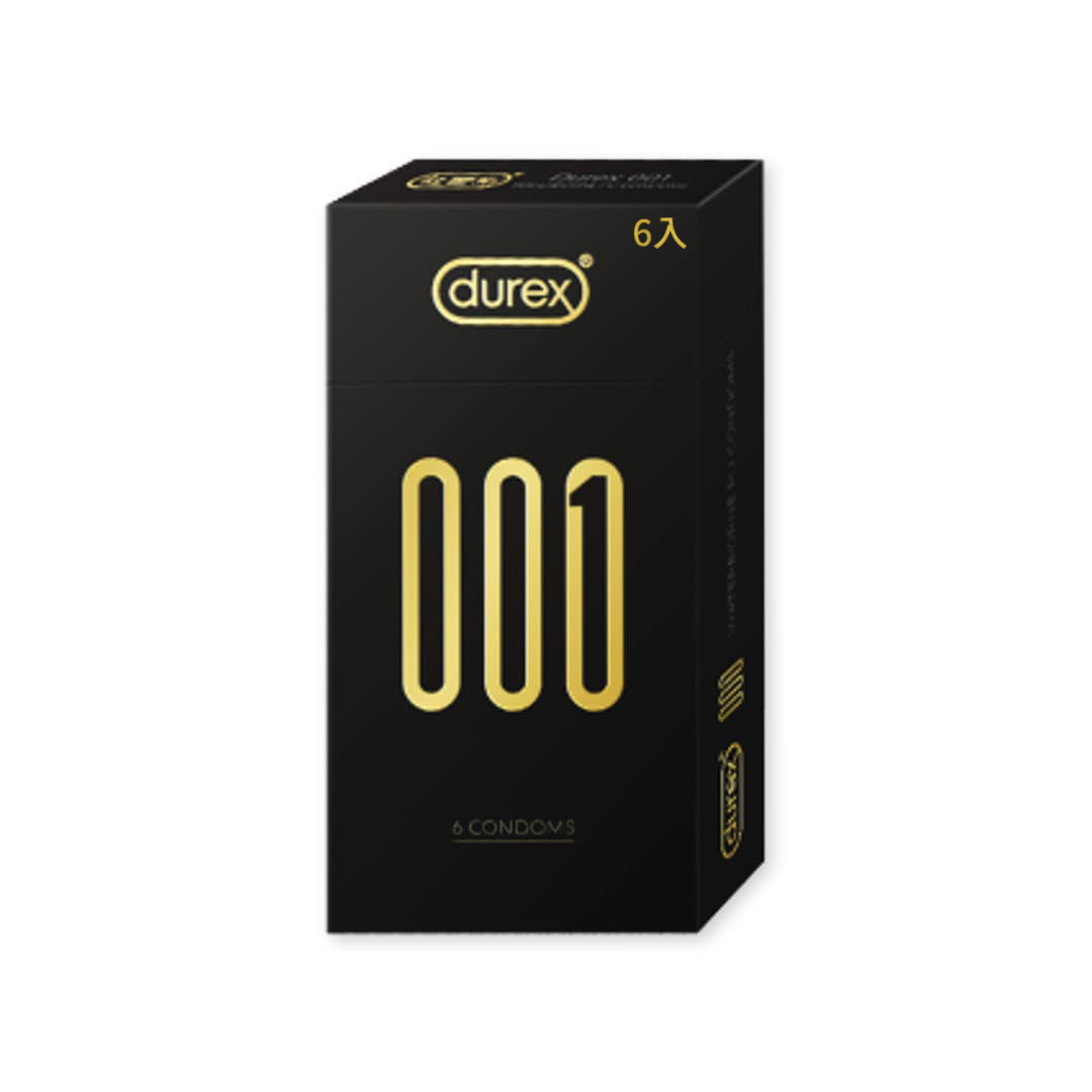 Durex｜杜蕾斯 001最薄 水性PU聚氨酯 標準裝保險套 衛生套 6片裝